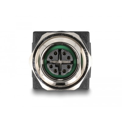 Delock M12 Adapter X-coded 8 pin female to RJ45 jack straight 2