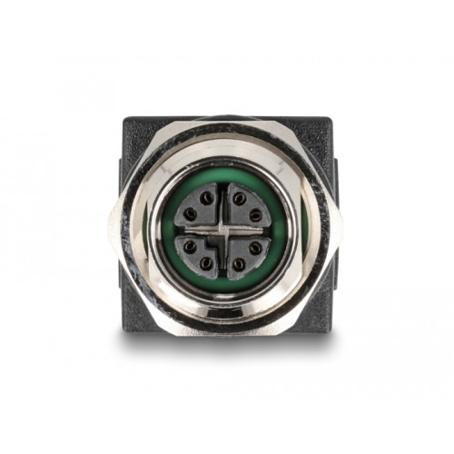 Delock M12 Adapter X-coded 8 pin female to RJ45 jack straight