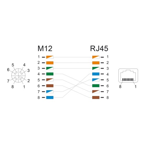 Delock M12 Adapter X-coded 8 pin female to RJ45 jack straight