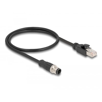 Delock M12 Adapter Cable D-coded 4 pin male to RJ45 male 50 cm 2