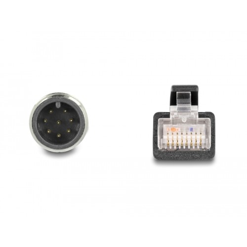 Delock M12 Adapter Cable A-coded 8 pin male to RJ45 male 50 cm