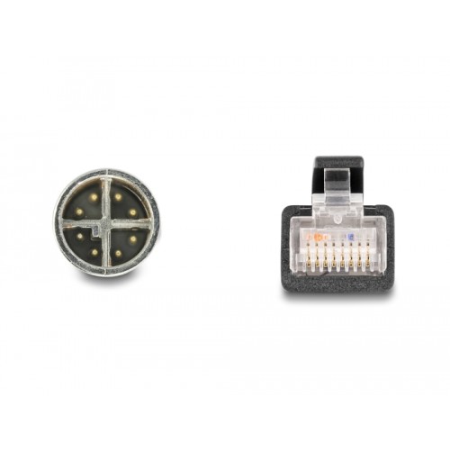 Delock M12 Adapter Cable X-coded 8 pin male to RJ45 male 50 cm