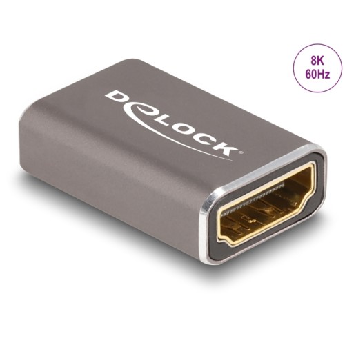 Delock HDMI Adapter female to female 8K 60 Hz grey metal