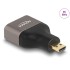 Delock HDMI Adapter Micro-D male to A female 8K 60 Hz grey metal