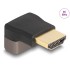 Delock HDMI Adapter male to female 90° upwards angled 8K 60 Hz grey metal