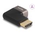 Delock HDMI Adapter male to female 90° right angled 8K 60 Hz grey metal
