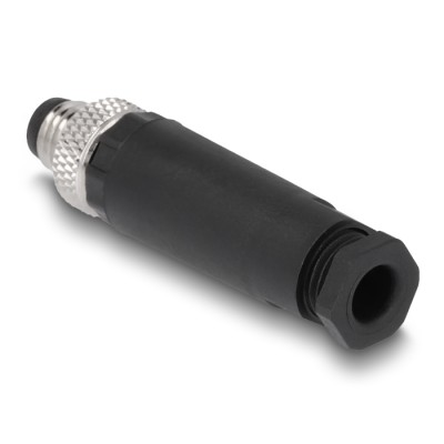 Delock M8 Connector A-coded 4 pin male for mounting with screw connection 2