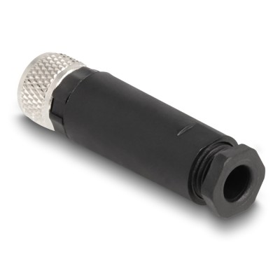 Delock M8 Connector A-coded 3 pin female for mounting with screw connection 2