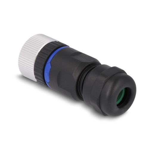 Delock M12 Connector A-coded 5 pin female for mounting with screw connection