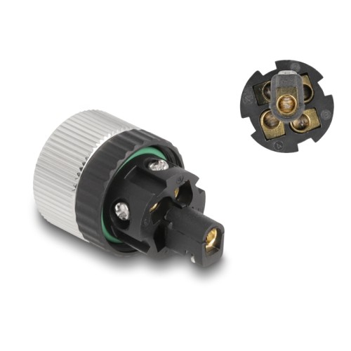 Delock M12 Connector A-coded 5 pin female for mounting with screw connection