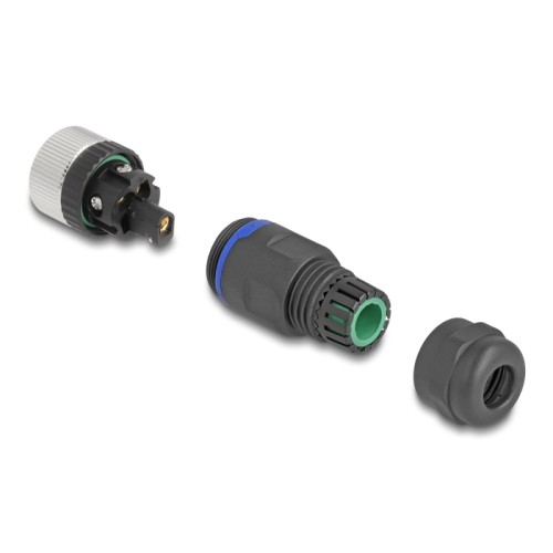 Delock M12 Connector A-coded 5 pin female for mounting with screw connection