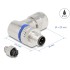 Delock M12 Connector A-coded 3 pin male for mounting with screw connection 90° angled metal