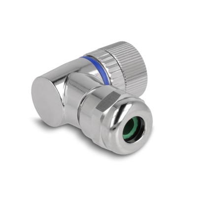 Delock M12 Connector A-coded 3 pin female for mounting with screw connection 90° angled metal 2