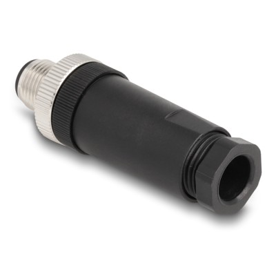 Delock M12 Connector A-coded 3 pin male for mounting with screw connection 2