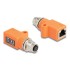 Delock M12 Adapter A-coded 8 pin female to RJ45 jack Cat.5e with mounting hole straight orange