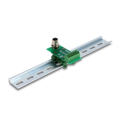 Delock M12 Transfer Module Adapter A-coded 8 pin female to 9 pin terminal block for DIN rail