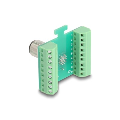 Delock M12 Transfer Module Adapter A-coded 17 pin male to 18 pin terminal block for installation 2