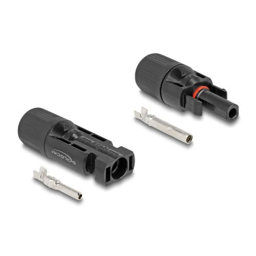 Delock DL4 Solar Connectors for cables for crimping, male and female, black 2 pcs