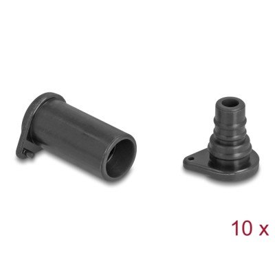 Delock DL4 Dust Cover for male and female connector, silicone, 2-parts, black 10 pcs set