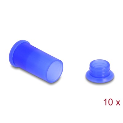 Delock DL4 Dust Cover for male and female connector, silicone, 2-parts, blue 10 pcs set