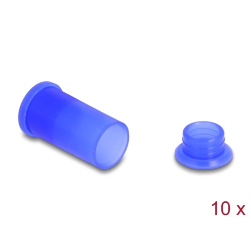 Delock DL4 Dust Cover for male and female connector, silicone, 2-parts, blue 10 pcs set