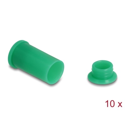 Delock DL4 Dust Cover for male and female connector, silicone, 2-parts, green 10 pcs set