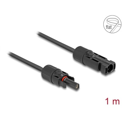 Delock DL4 Solar Flat Cable male to female 1 m black