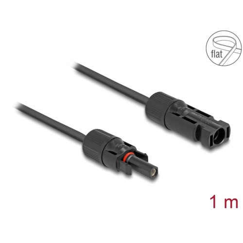 Delock DL4 Solar Flat Cable male to female 1 m black