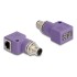 Delock M12 Adapter D-coded 4 pin male to RJ45 jack Cat.5e with mounting hole 90° angled violet