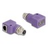Delock M12 Adapter D-coded 4 pin female to RJ45 jack Cat.5e with mounting hole 90° angled violet