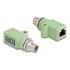 Delock M12 Adapter X-coded 8 pin male to RJ45 jack Cat.5e with mounting hole straight green