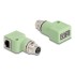 Delock M12 Adapter X-coded 8 pin female to RJ45 jack Cat.5e with mounting hole 90° angled green