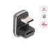 Delock USB-C™ Adapter 180° angled 40 Gbps PD 3.1 240 W male to female U-shape 8K 60 Hz metal