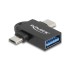 Delock Adapter USB 10 Gbps 2 in 1 USB-A female to USB Type-C™ male + USB Micro-B male OTG