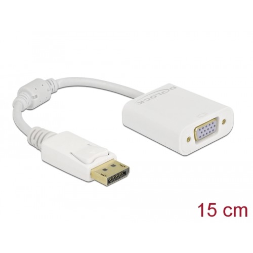 Delock Adapter DisplayPort 1.2 male to VGA female white