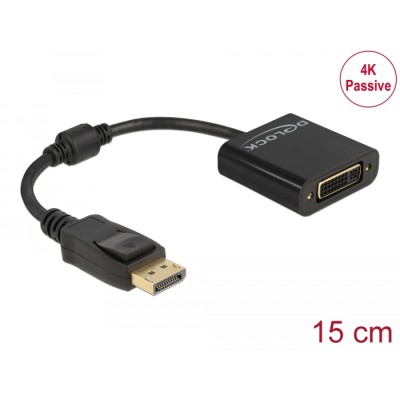Delock Adapter DisplayPort 1.2 male to DVI female 4K Passive black