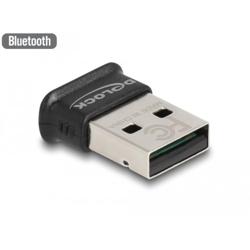 Delock USB Bluetooth 5.0 Adapter Class 1 in micro design - Operating range up to 100 meter