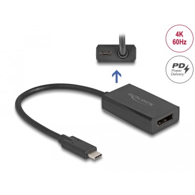 Delock Adapter DisplayPort female to USB Type-C™ male (DP Alt Mode) 4K with PD 85 W