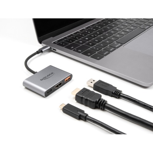 Delock USB Type-C™ Adapter to HDMI 4K 30 Hz with USB Type-A and USB Type-C™ PD 2.0 90 W