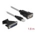 Delock Adapter USB 2.0 Type-A to 1 x Serial RS-232 D-Sub 9 + Adapter D-Sub 25
