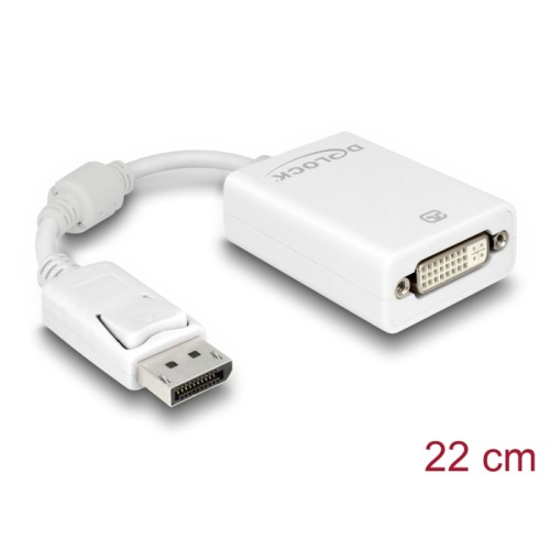 Delock Adapter DisplayPort 1.1 male  DVI female Passive white