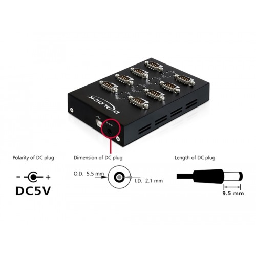 Delock USB 2.0 to 8 x serial adapter