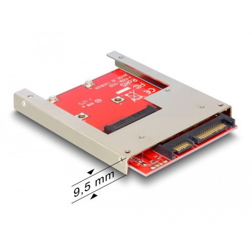 Delock 2.5″ Converter SATA 22 pin > 1 x mSATA - 9.5 mm