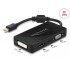 Delock Mini DisplayPort 1.2 Adapter to VGA / HDMI / DVI / Audio female 4K Passive black