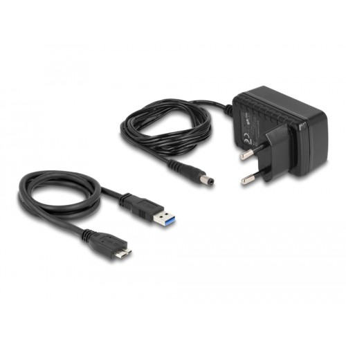 Delock Converter SuperSpeed USB 5 Gbps (USB 3.2 Gen 1) to SATA 6 Gbps incl. power supply