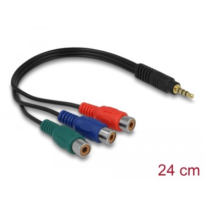Delock Cable 3 x RCA female  Stereo plug 3.5 mm 4 pin