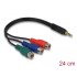 Delock Cable 3 x RCA female  Stereo plug 3.5 mm 4 pin