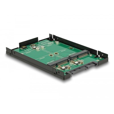 Delock 2.5″ Converter SATA 22 pin > 2 x mSATA with RAID with Enclosure 2
