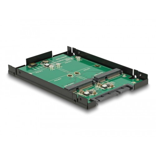 Delock 2.5″ Converter SATA 22 pin > 2 x mSATA with RAID with Enclosure
