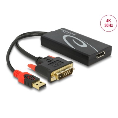 Delock Adapter DVI male  DisplayPort 1.2 female black